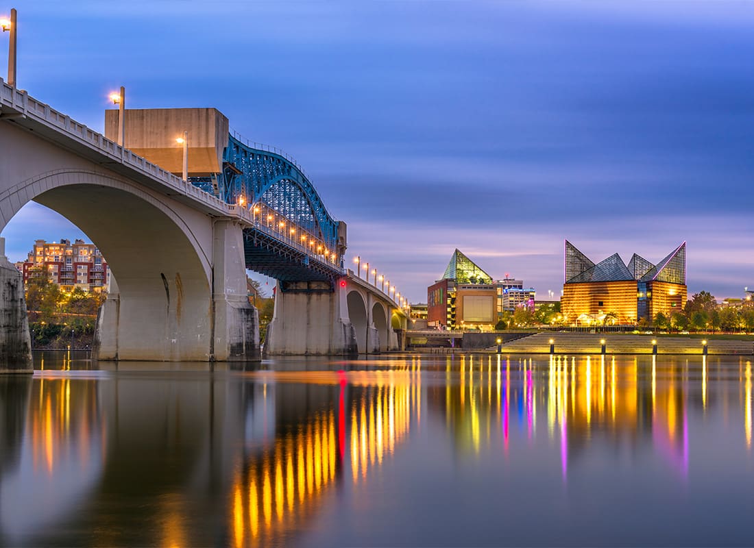 We Are Independent - Beautiful View During the Evening of the Chattanooga Aquarium in Chattanooga, Tennessee